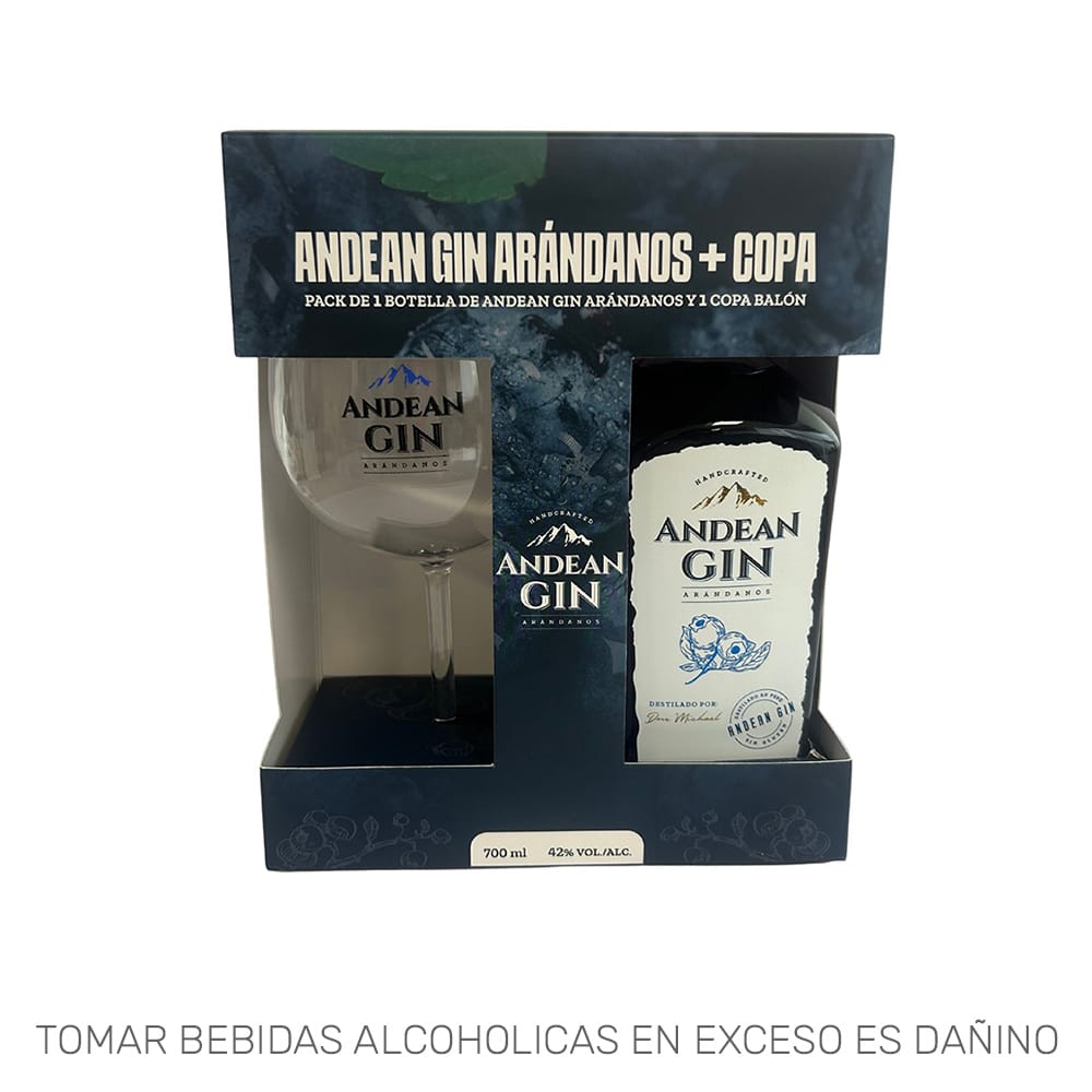 Gin ANDEAN Arándanos Botella 700ml + Copa