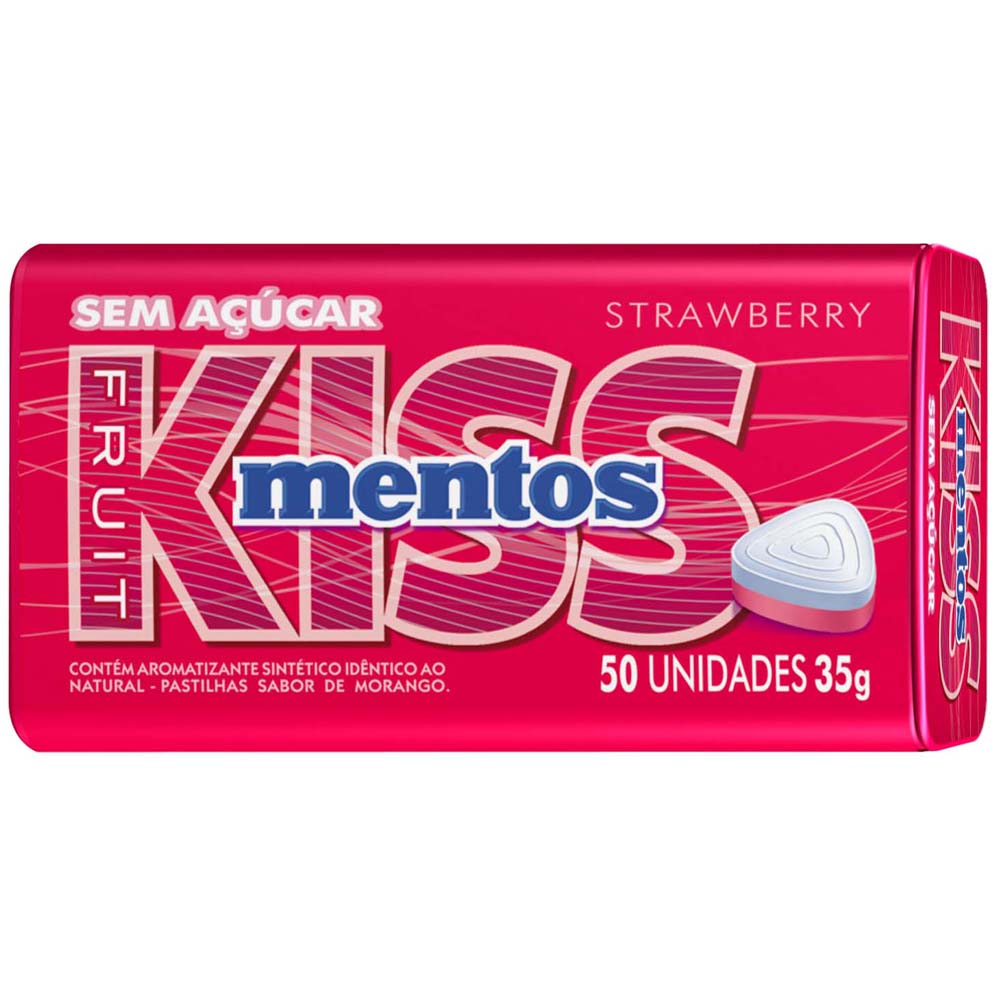 Caramelos MENTOS Kiss Fresa Lata 35g