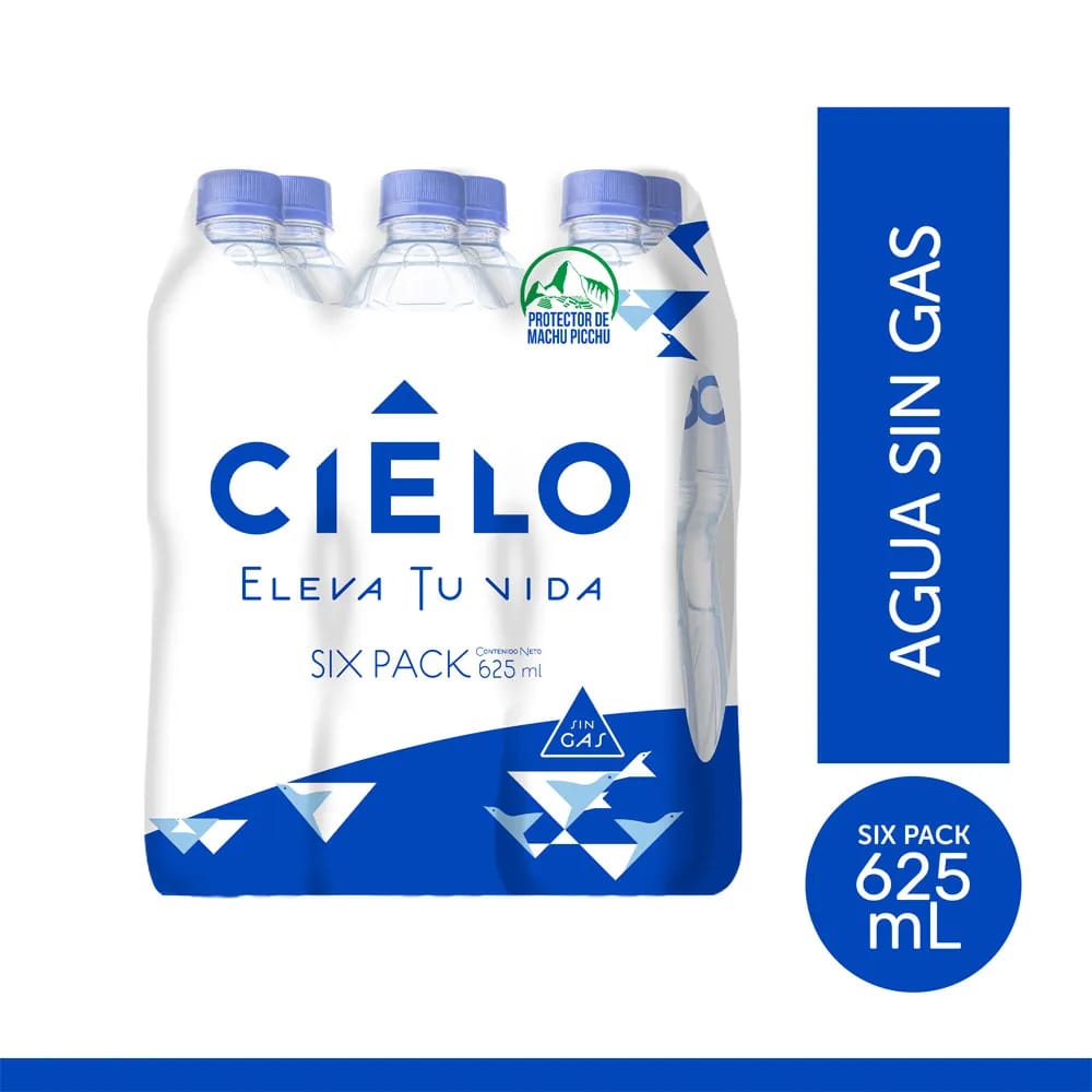 Agua sin Gas CIELO Botella 625ml Paquete 6un