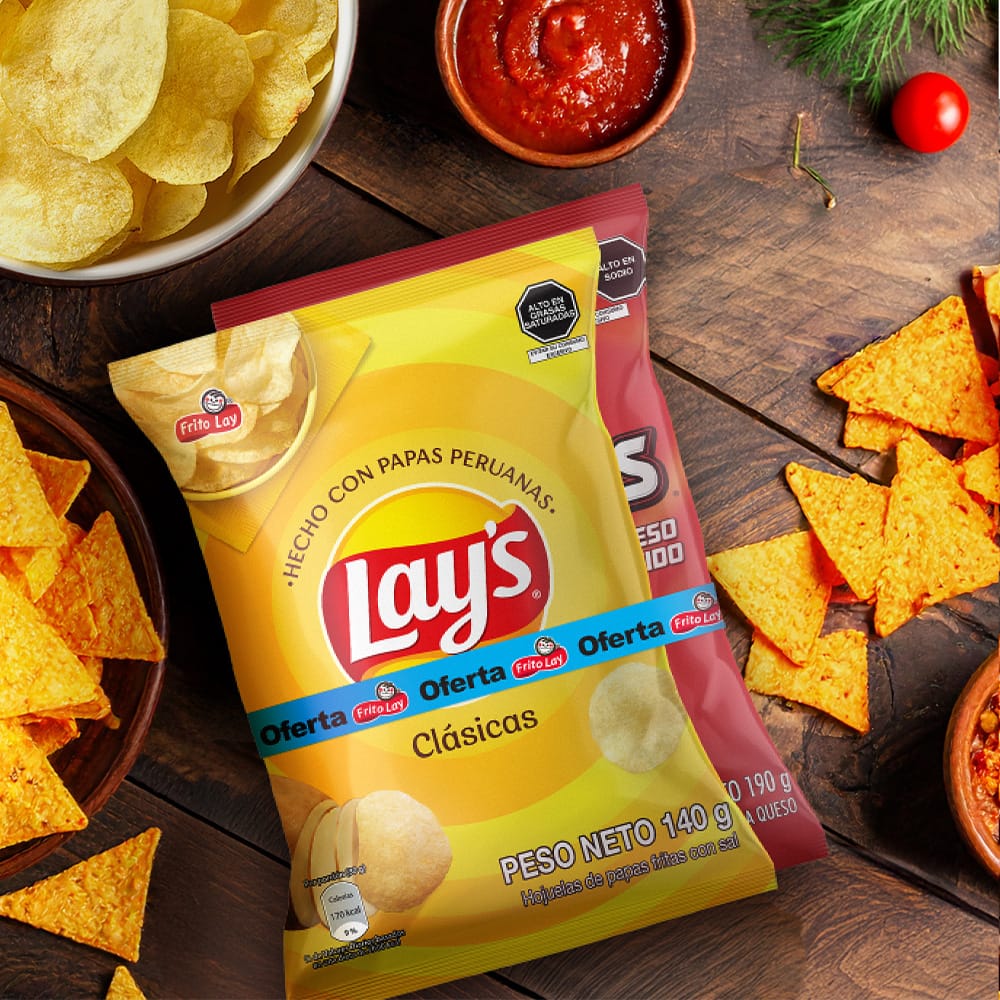 Combo LAY'S Clásicas Sal + DORITOS Queso Atrevido Bolsa 330g