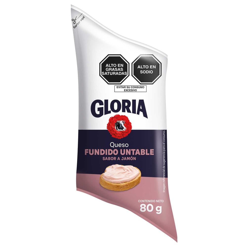 Queso Crema Sabor a Jamón GLORIA Sachet 80g