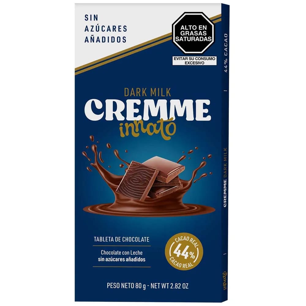 Tableta de Chocolate en INNATO Creme Sin Azúcar Caja 80g