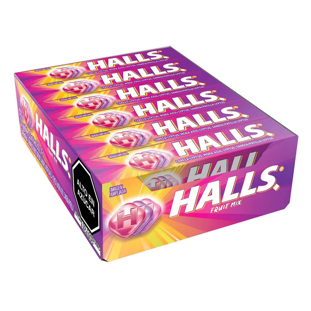 Caramelos HALLS Fruit Mix Display 12un