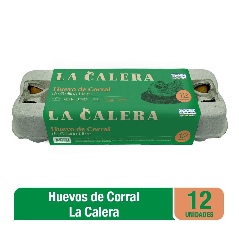 Huevos de Gallina LA CALERA de Corral Bandeja 12un
