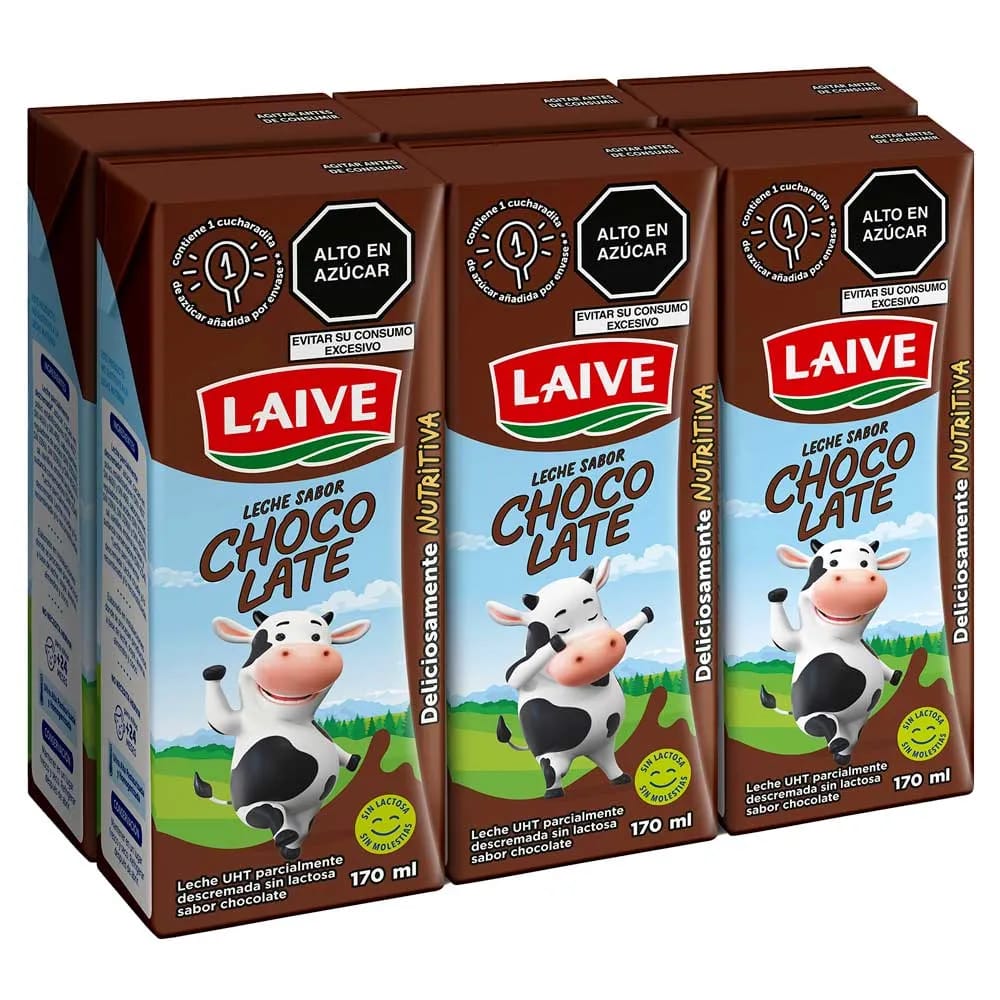 Leche sin Lactosa LAIVE Sabor a Chocolate Caja 180ml Paquete 6un