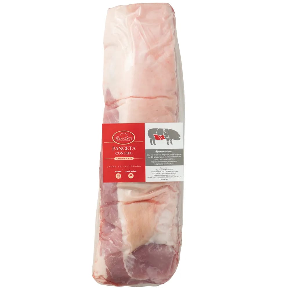 Panceta de Cerdo con Hueso y Piel EL BUEN CORTE Fresco