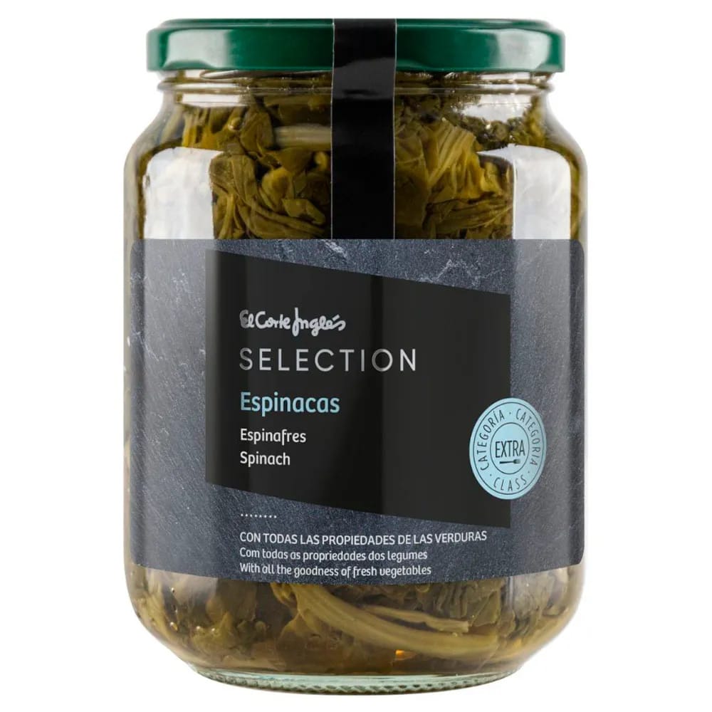 Espinaca Extra EL CORTE INGLÉS Frasco 600g