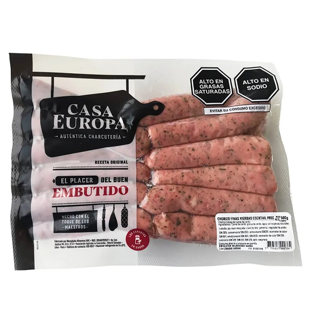 Chorizo Finas Hierbas Cockt CASA EUROPA 500g