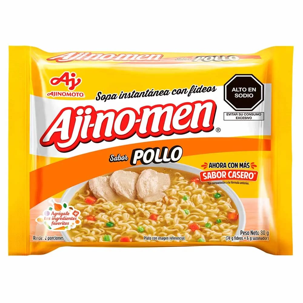 Sopa Instántanea AJINOMEN Sabor a Pollo Bolsa 80g
