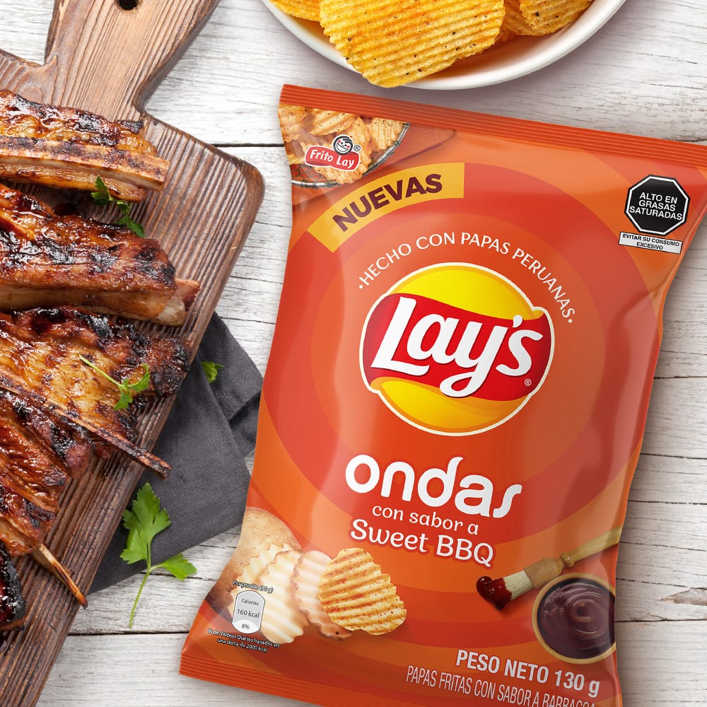 Papas Fritas LAY'S Ondas Sweet BBQ Bolsa 130g