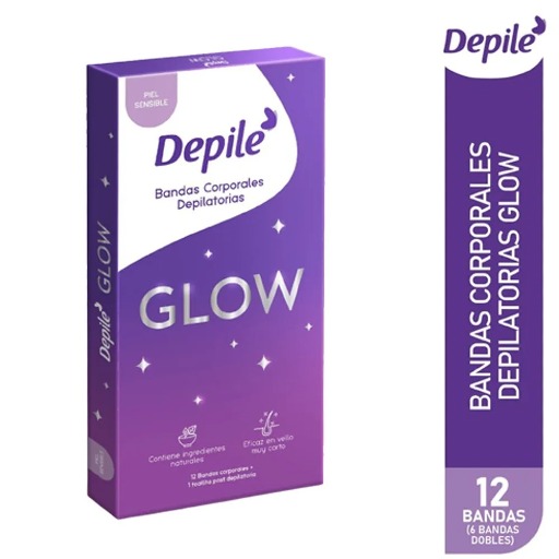 Bandas Depilatorias para Cuerpo DEPILÉ Glow Caja 6un pv