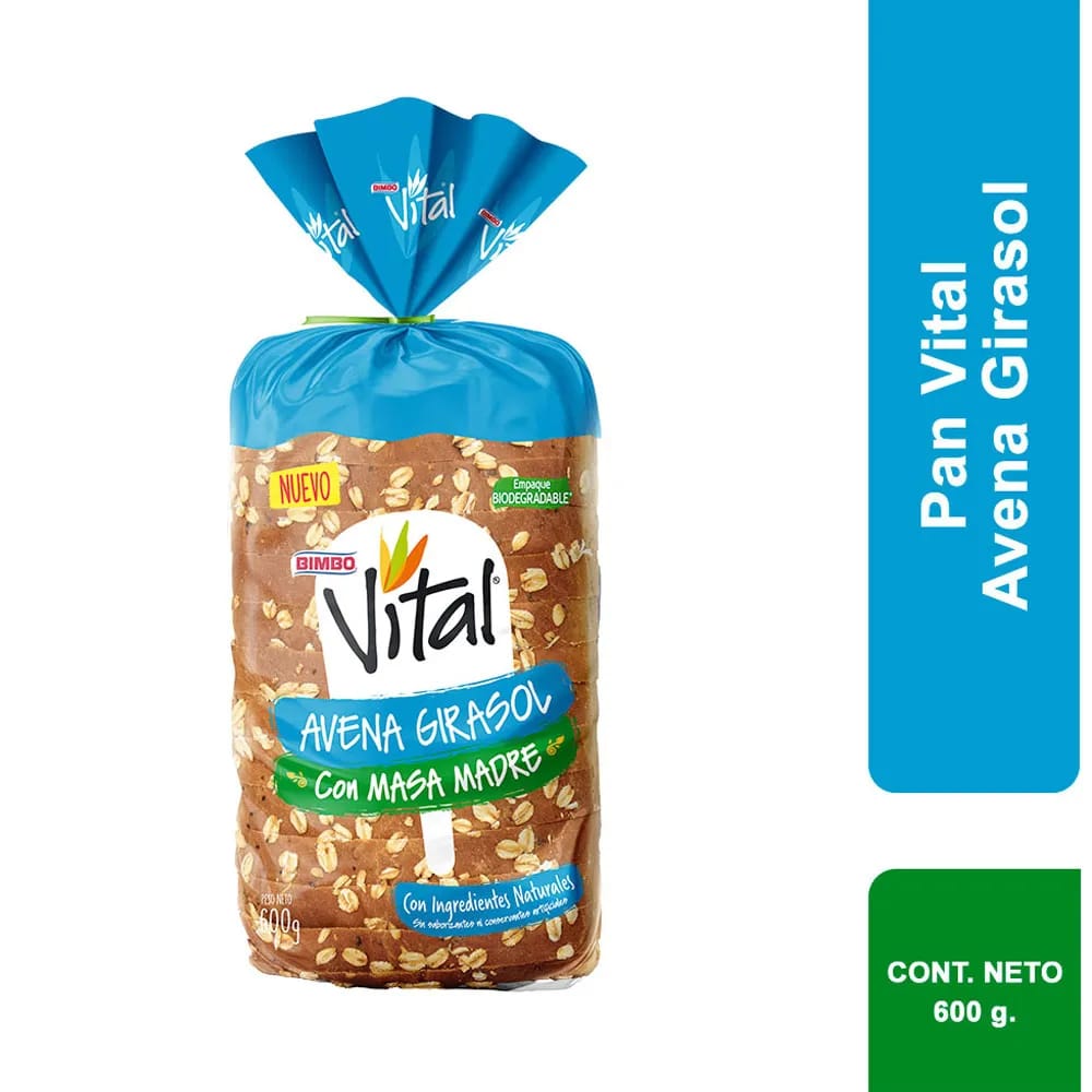 Pan de Molde Blanco BIMBO Vital de Semillas Bolsa 600g