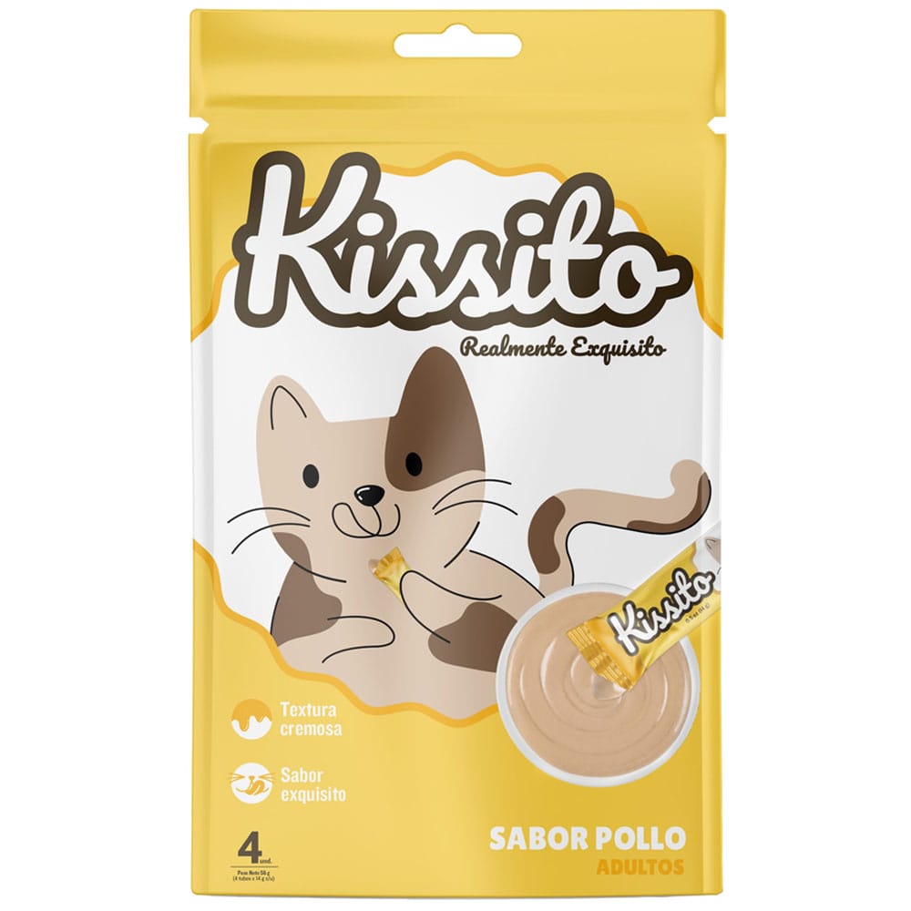 Alimento Húmedo para Gato KISSITO Adulto Snack Sabor Pollo Pouch 56g
