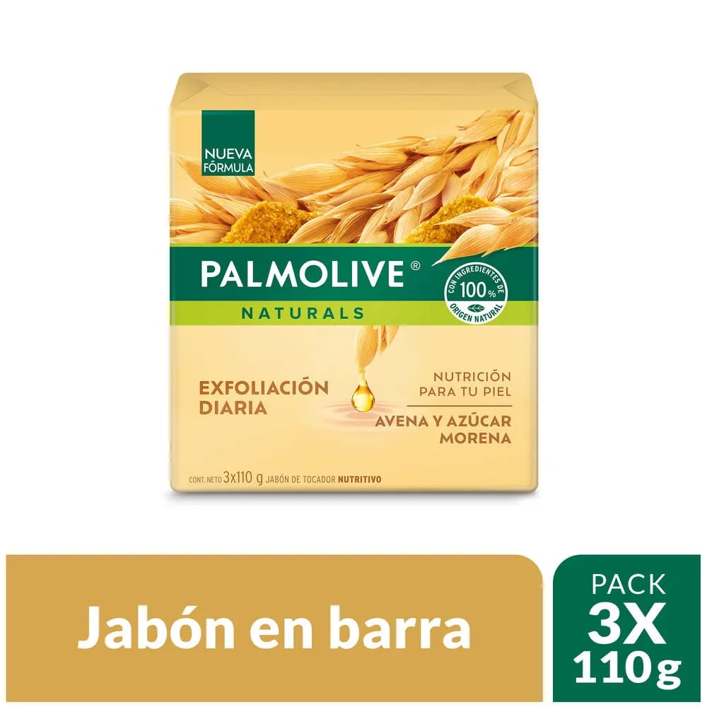 Jabón en Barra PALMOLIVE Avena y Azucar 3x120g