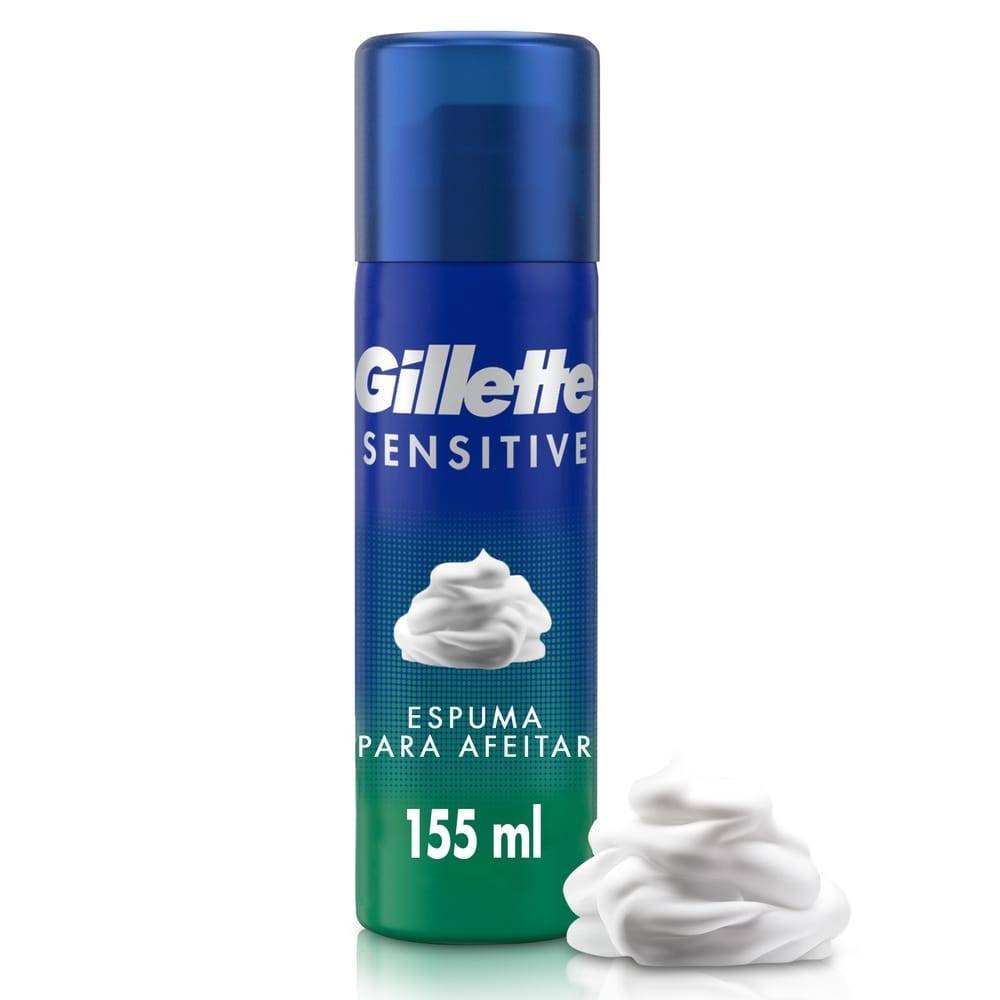 Espuma de Afeitar GILLETTE Sensitive para Hombres con Piel Sensible Frasco 155ml
