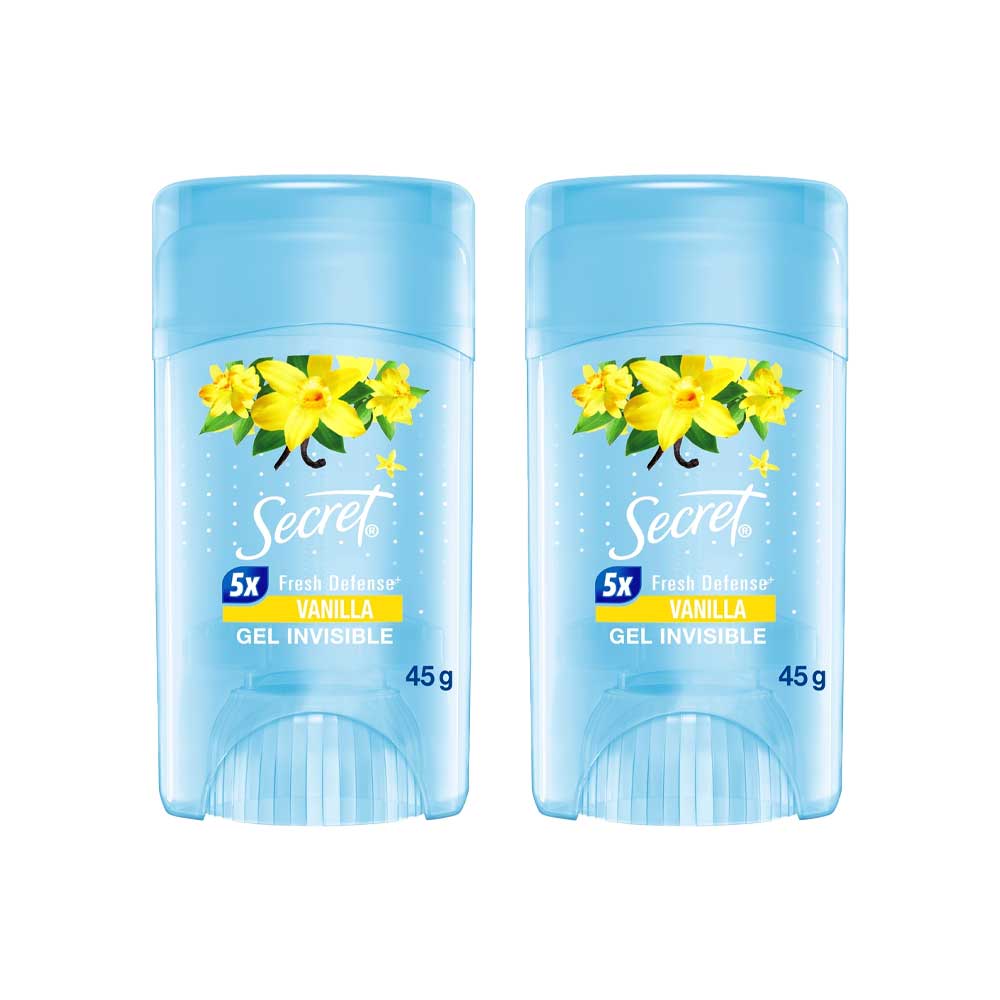 Pack Desodorante en Gel SECRET Vainilla Frasco 45g x 2un