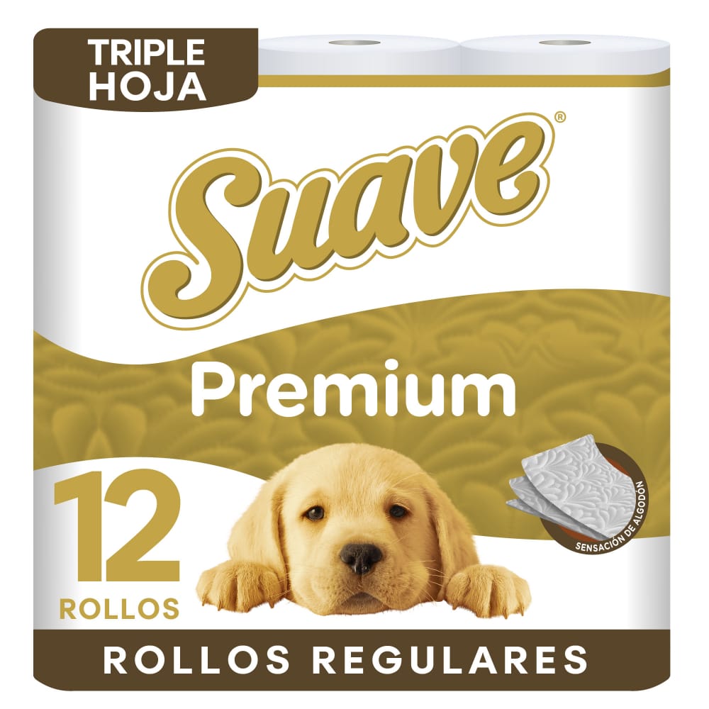 Papel Higiénico SUAVE Premium Triple Hoja Paquete 12un