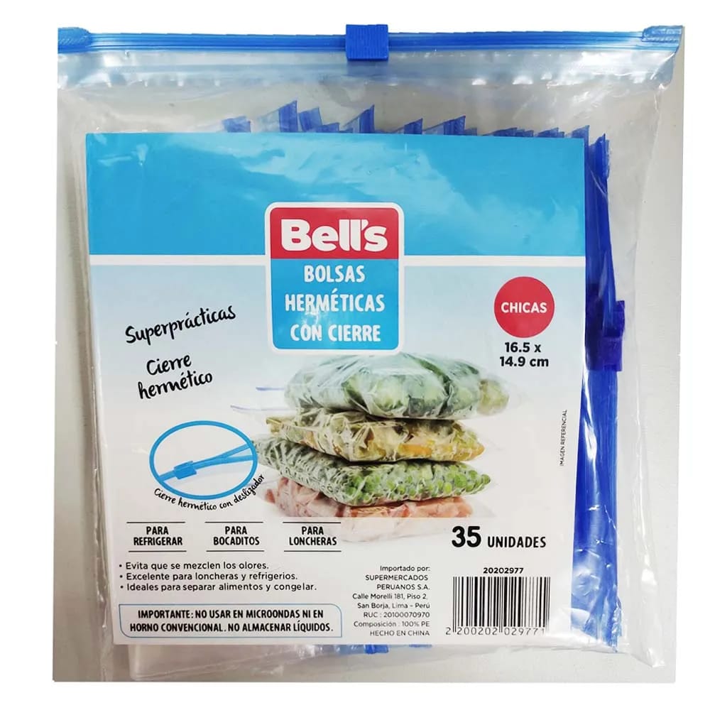 Bolsas Herméticas con Cierre BELL'S C Paquete 35un