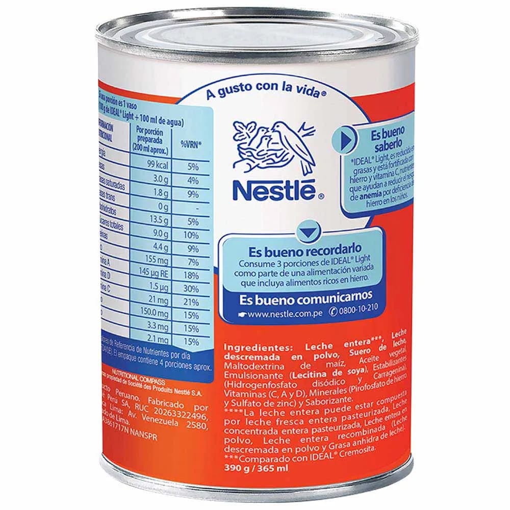 Mezcla Láctea IDEAL Light Lata 390g