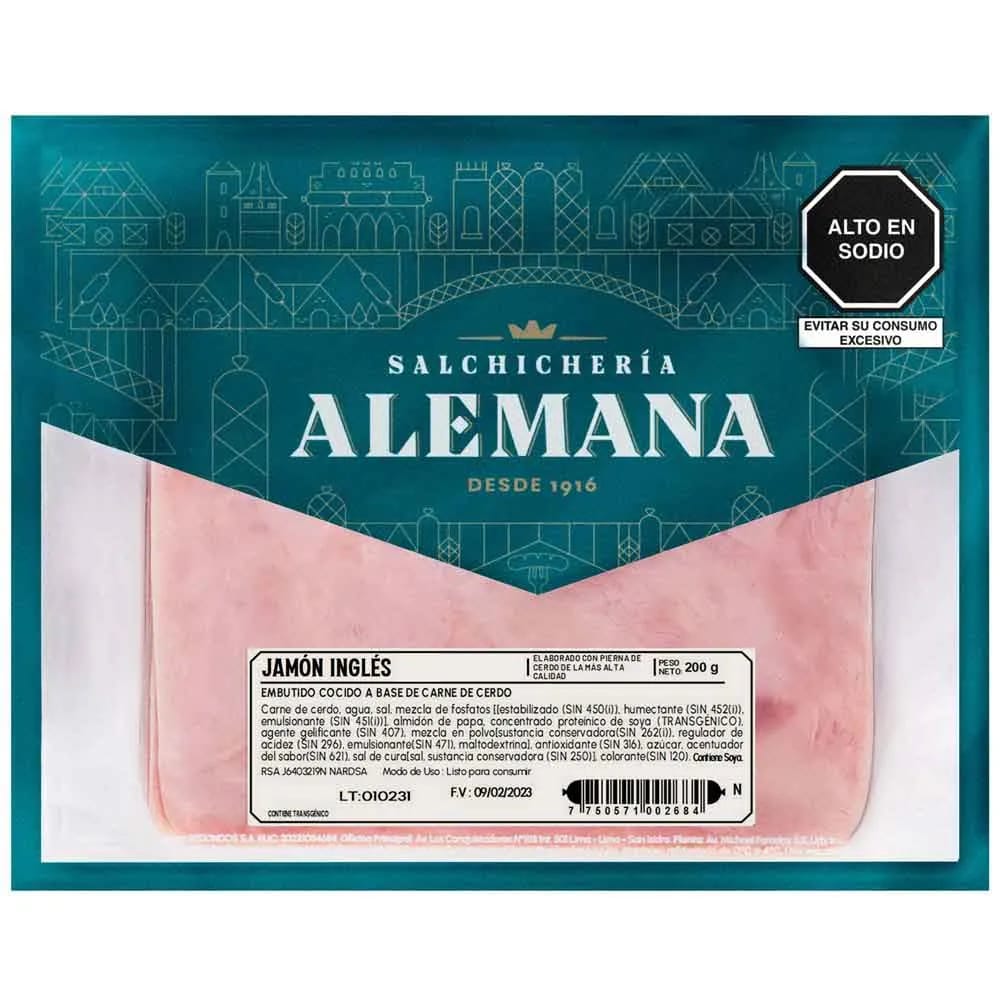 Jamón Inglés SALCHICHA ALEMANA Paquete 200g