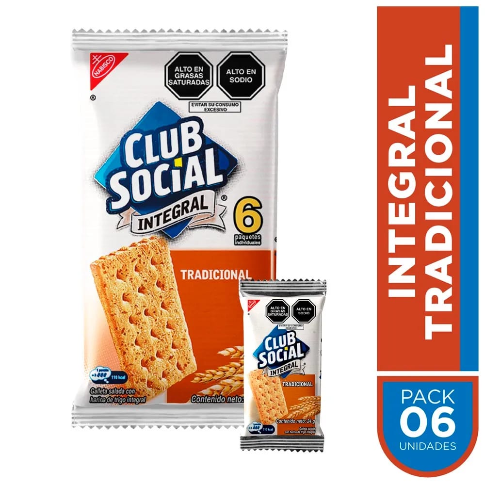 Galleta CLUB SOCIAL Integral Tradicional Paquete 6un