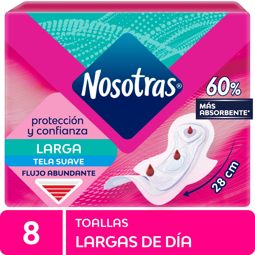 Toallas Higiénicas NOSOTRAS Larga Extra Suave Paquete 8un