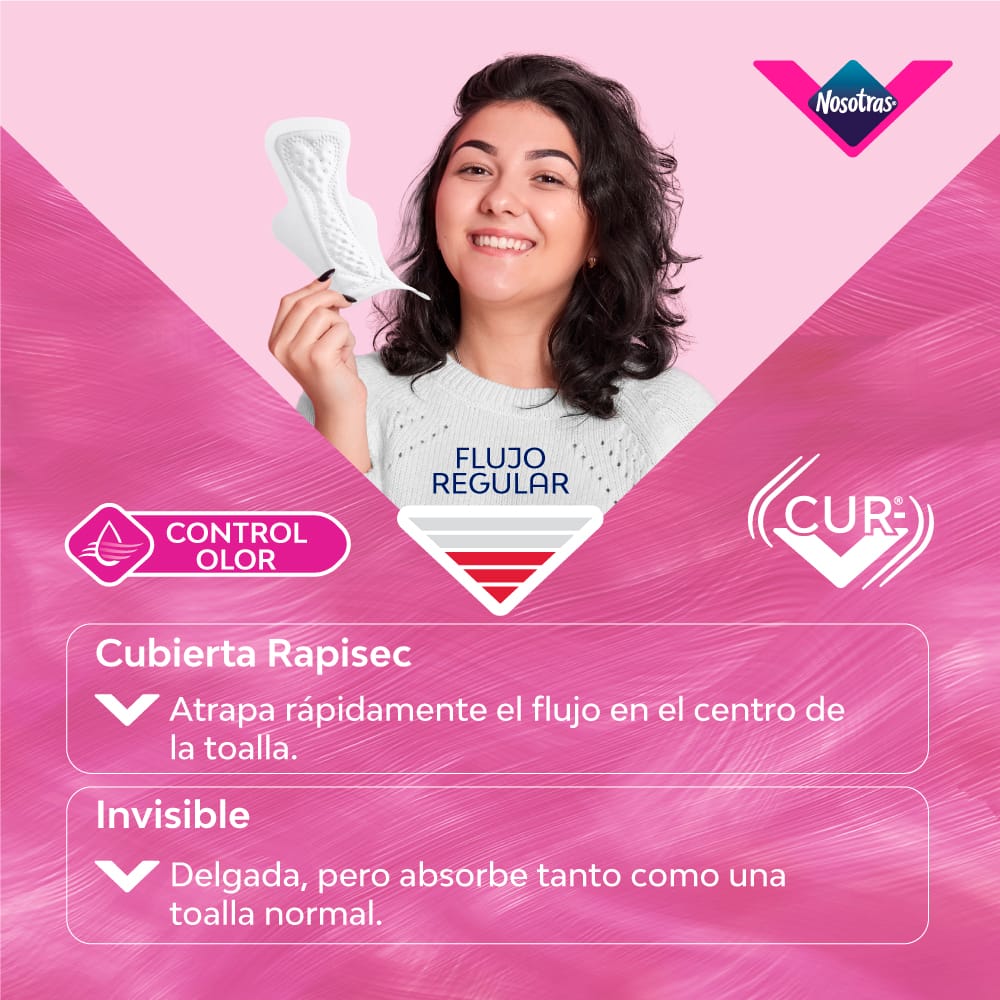 Toalla Higiénica NOSOTRAS Invisible Rapigel Paquete 10un