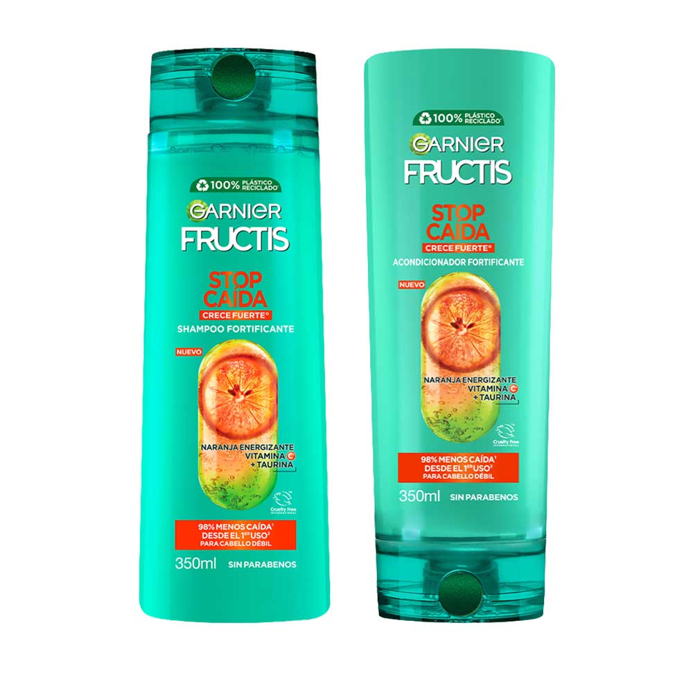 Pack FRUCTIS Shampoo Crece Fuerte Dry Frasco 350ml + Acondicionador Crece Fuerte Frasco 350ml