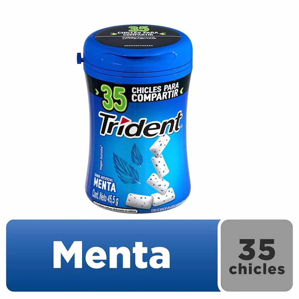 Goma de Mascar TRIDENT Menta Envase 45.5g