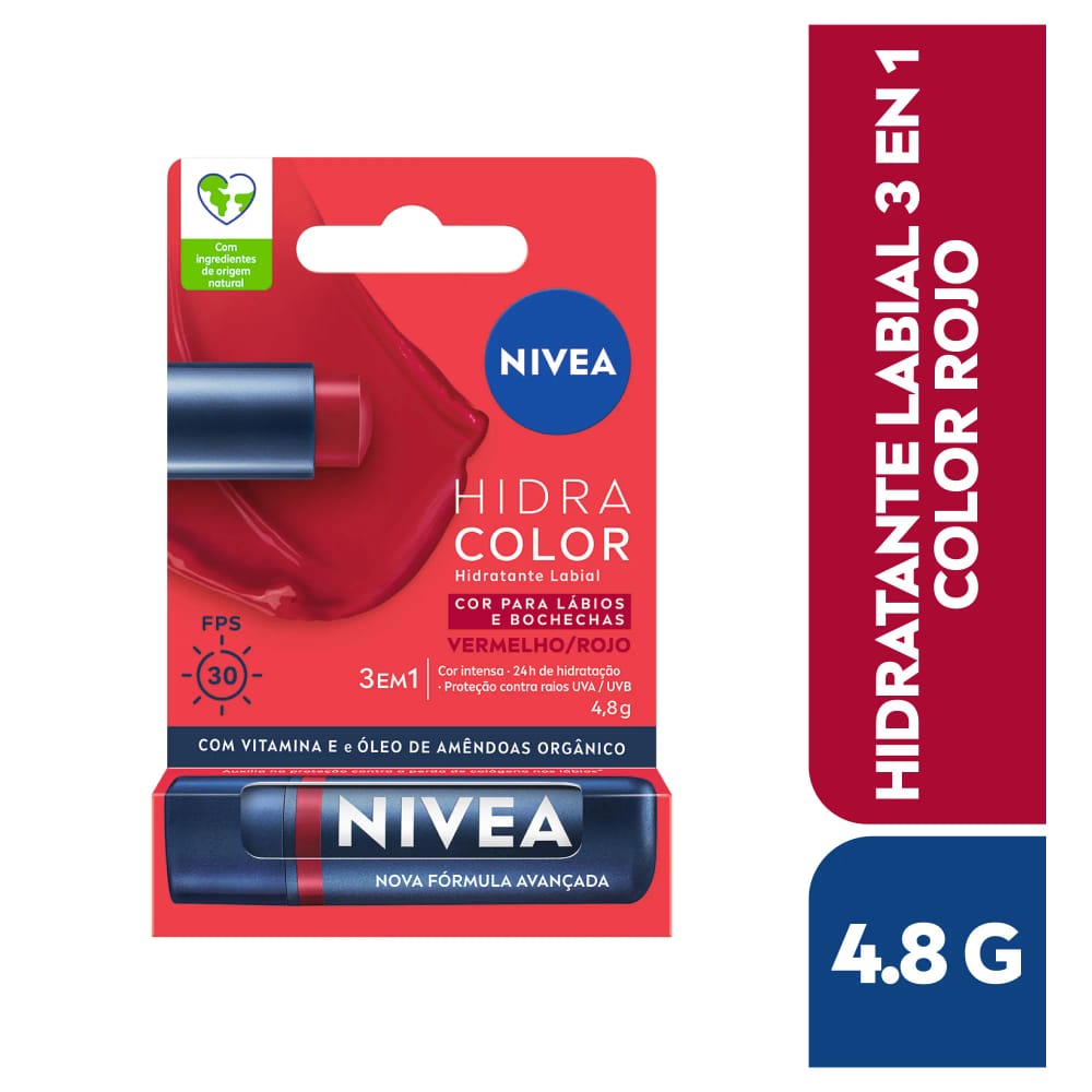 Protector Labial 3 en 1 NIVEA Color Rojo