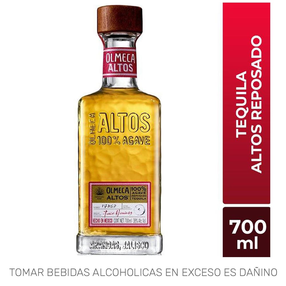 Tequila Reposado OLMECA ALTOS Agave Botella 700ml