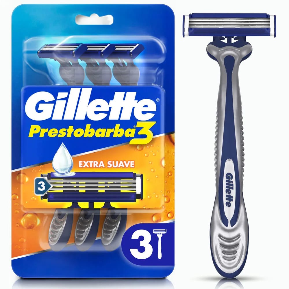 Máquina de Afeitar Desechable GILLETTE Prestobarba3 Paquete 3un