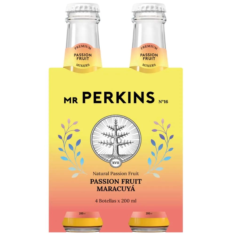 Agua Saborizada MR PERKINS Passion Fruit Botella 200ml Paquete 4un