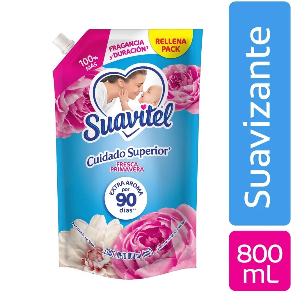Suavizante SUAVITEL Cuidado Superior Fresca Primavera 800ml
