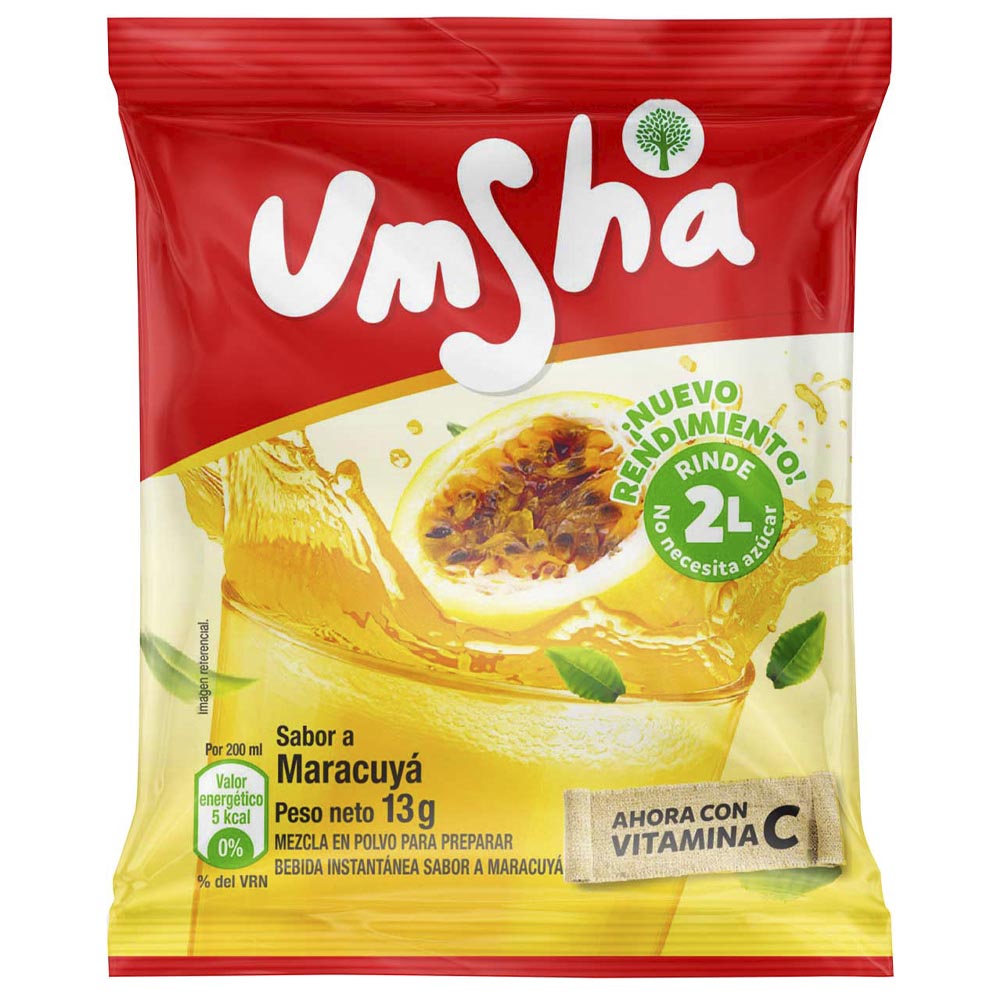 Refresco Instantáneo UMSHA Maracuyá Bolsa 13g