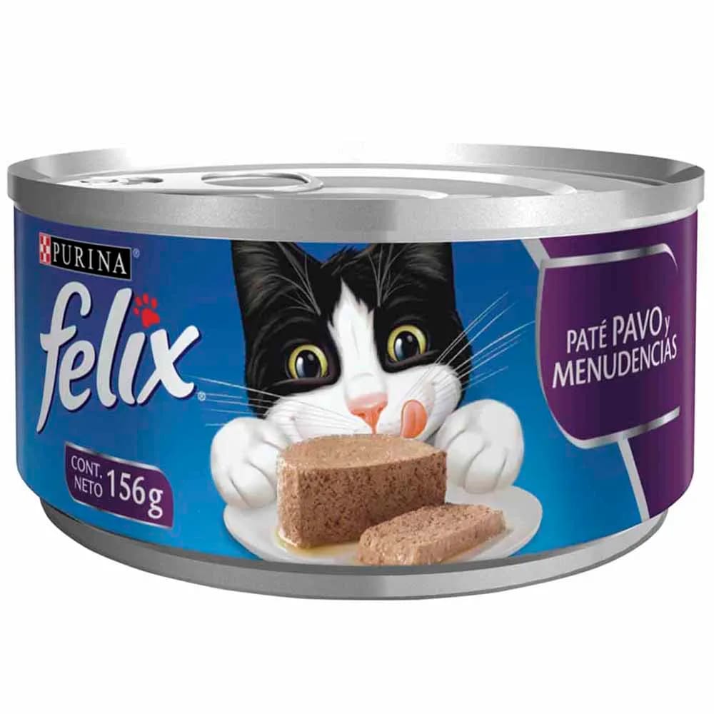 Alimento Húmedo para Gato FELIX Sabor Pavo Lata 156g