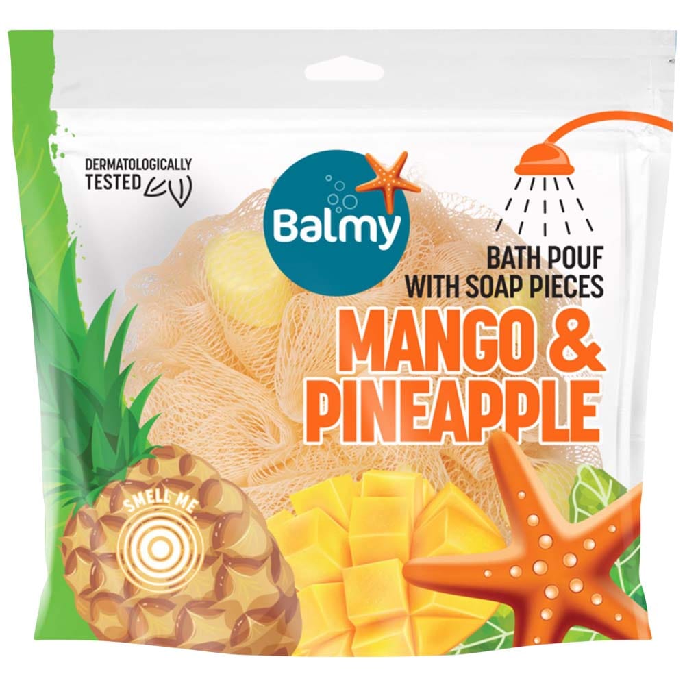 Pack BALMY Esponja Baño + Jabón Mango Piña Bolsa 1un
