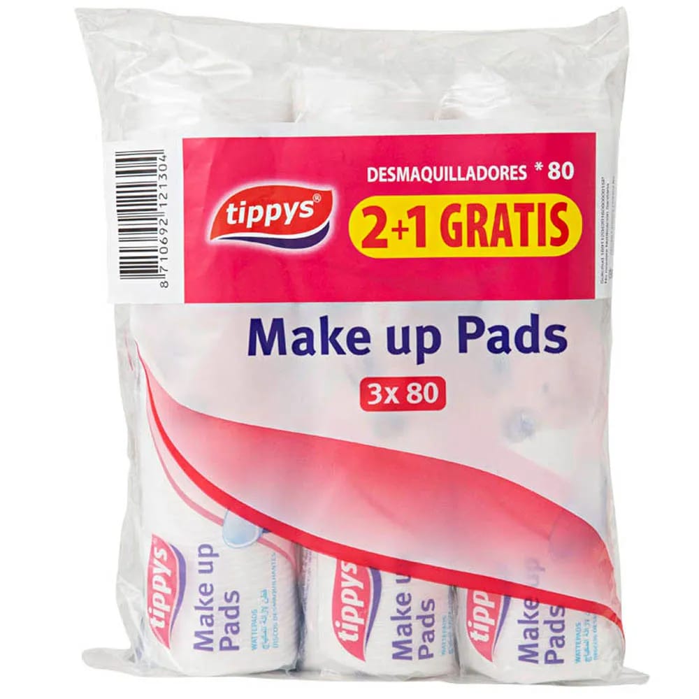 Desmaquillantes TIPPYS Classic 80un Paquete 3un