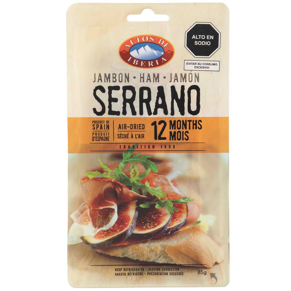 Jamón Serrano ALTOS DE IBERIA Tradición Paquete 85g