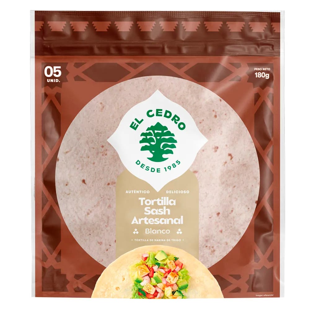 Tortilla Sash Blanco Artesanal EL CEDRO Bolsa 5un