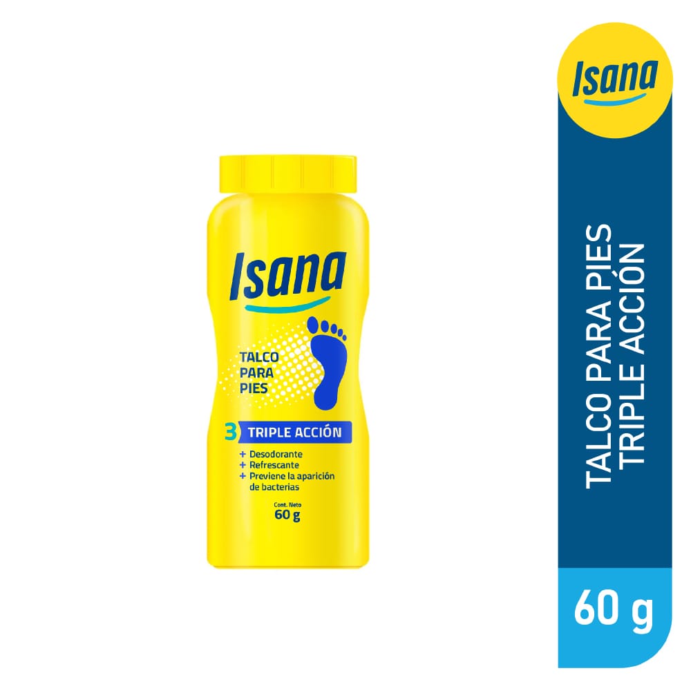 Talco para Pies ISANA Triple Acción Frasco 60g