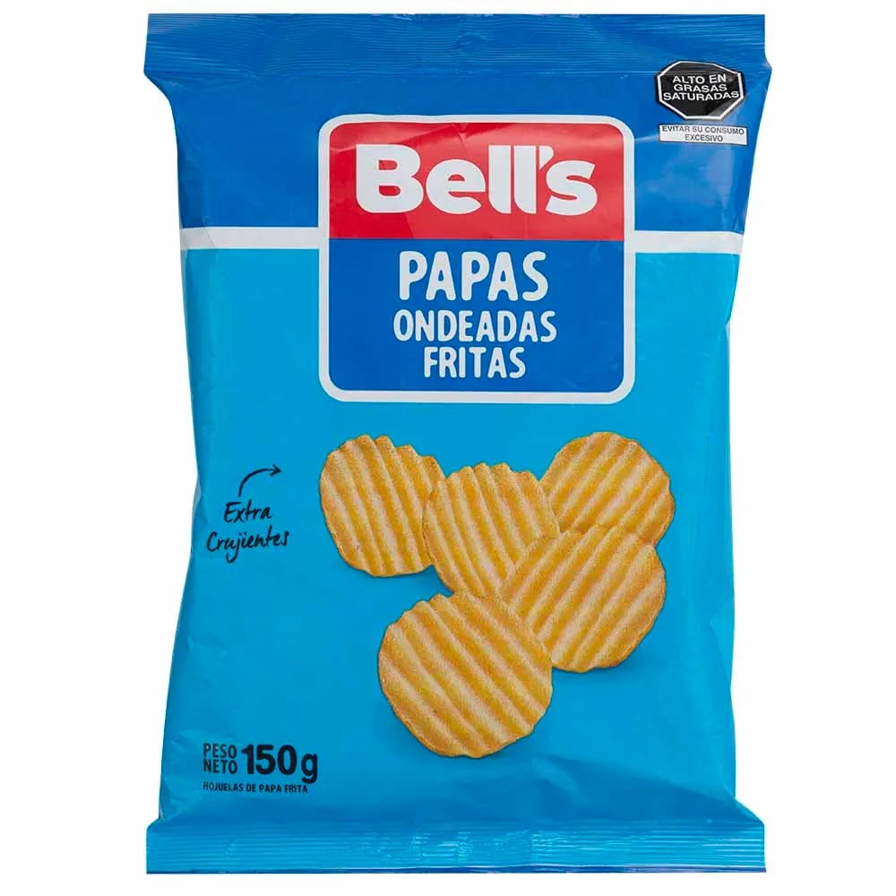 Hojuelas de Papas Fritas BELL'S Onduladas Bolsa 150g