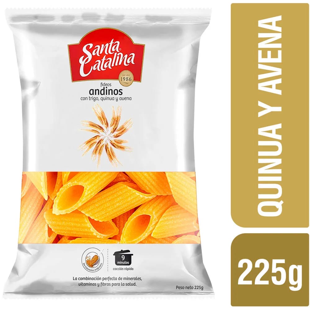 Fideos SANTA CATALINA Andino Macarrón Bolsa 250Gr