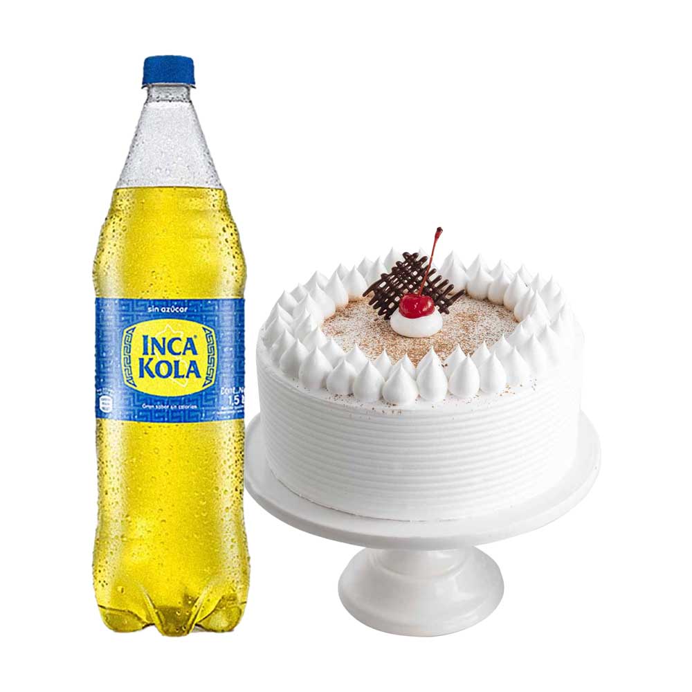 Pack Torta 3 Leches Vainilla Chica LA FLORENCIA 1un + Gaseosa INCA KOLA Sin Azúcar Botella 1.5L