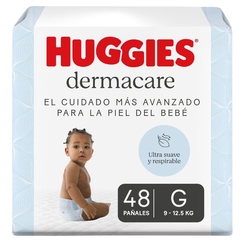 Pañales para Bebé HUGGIES Dermacare Etapa 3/G Cuidado más Avanzado para la Piel Paquete 48un