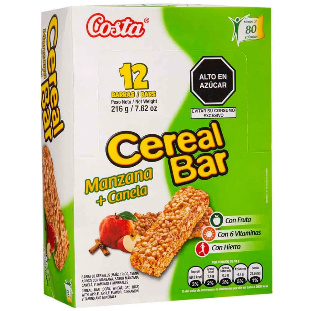 Cereal Bar COSTA Manzana y Canela Caja 12un