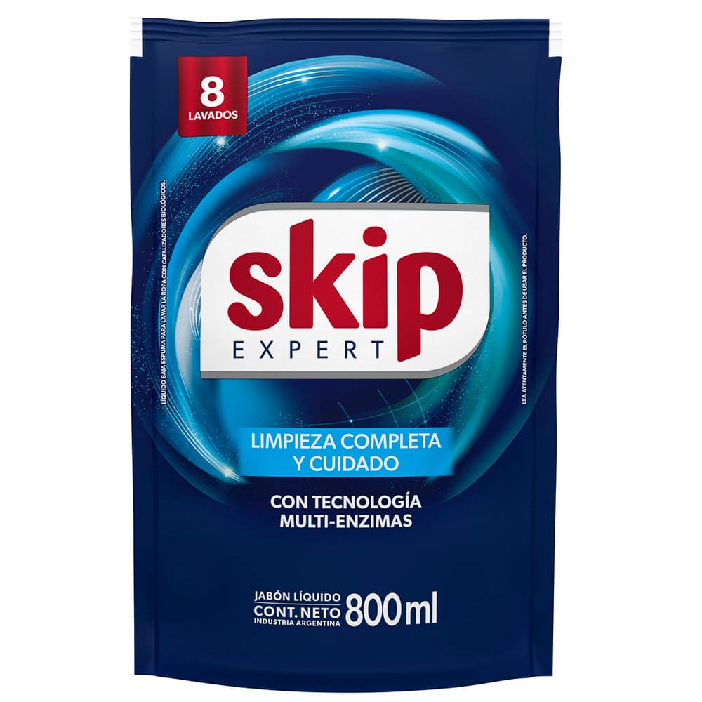 Detergente Líquido Bio Enzimas SKIP Doypack 800ml