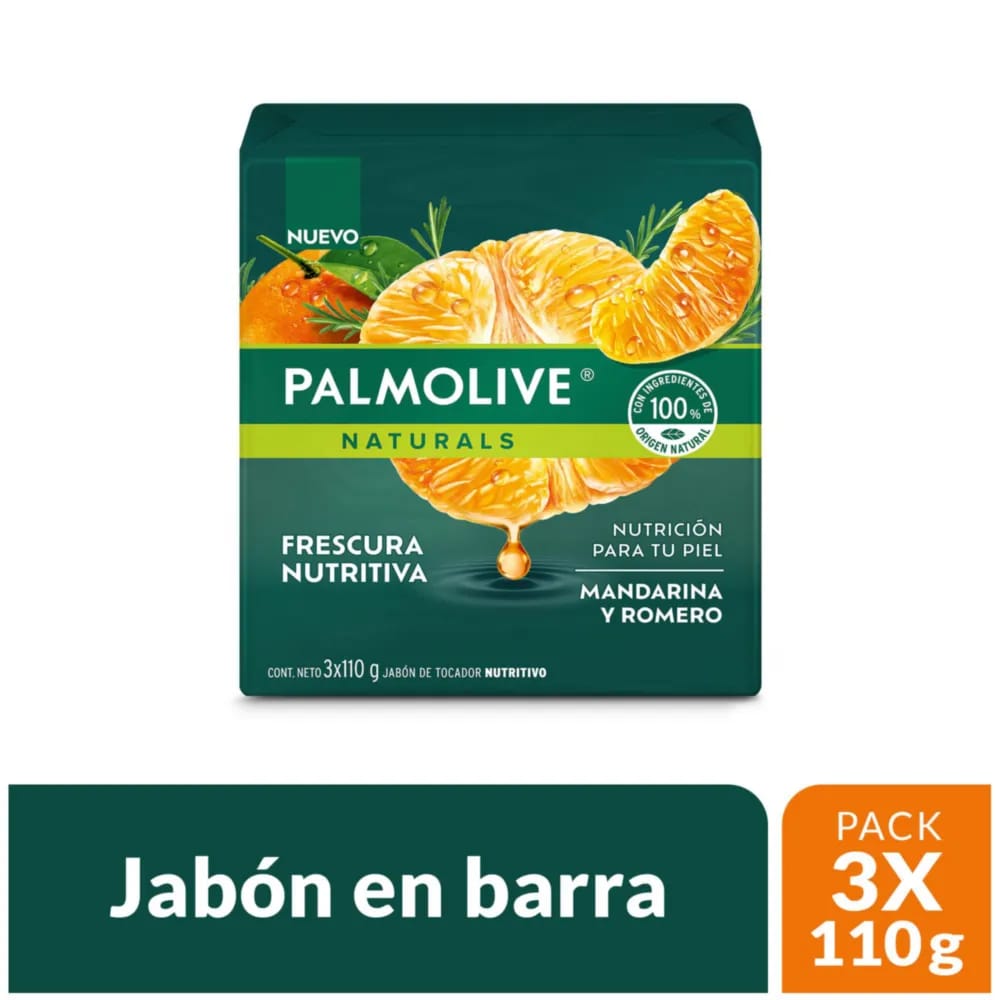 Jabón Palmolive Mandarina y Romero Paquete 3un