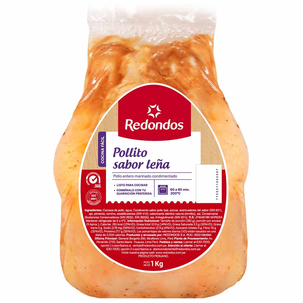 Pollo Entero Sabor Leña REDONDOS 1kg