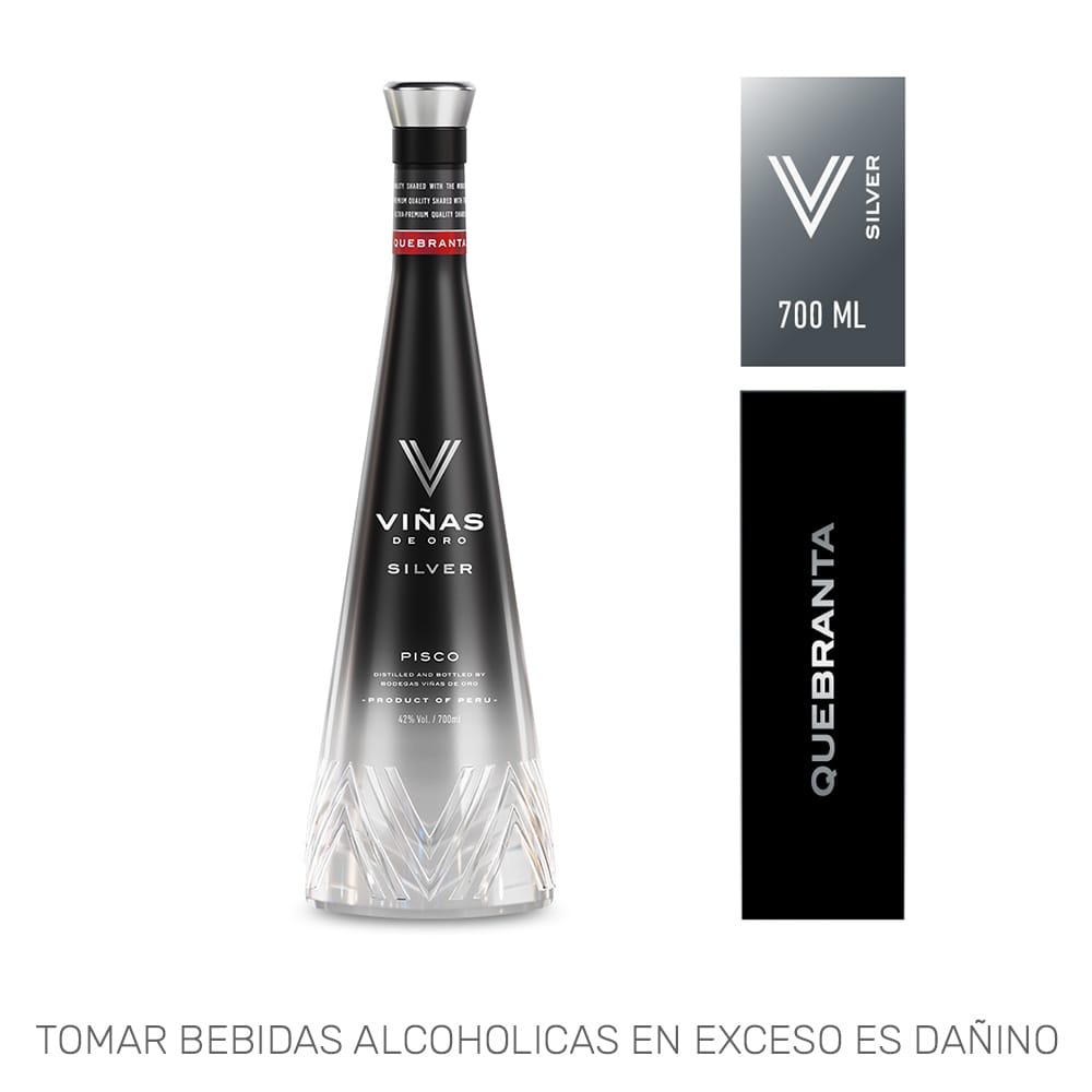 Pisco Puro VIÑAS DE ORO Quebranta Botella 700ml
